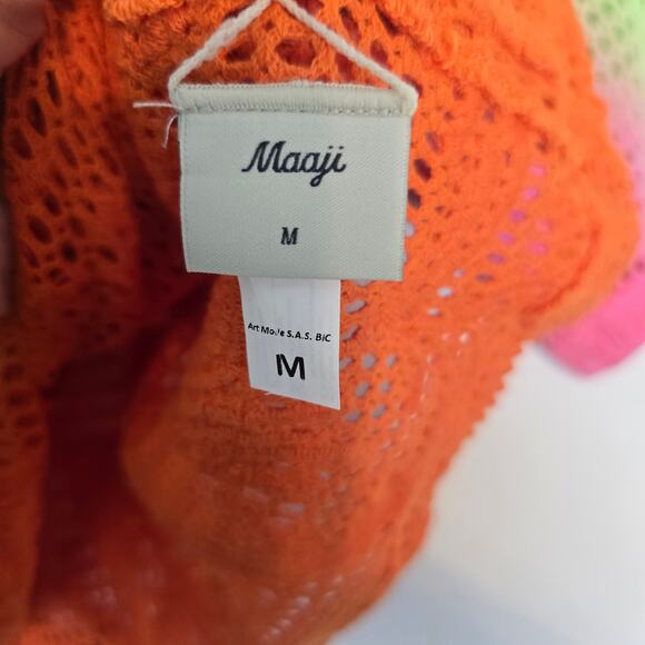 Maaji Colorful Dye Kyrie Crochet Shirt Short Sleeve Cropped Ombre Medium NEW - Picture 4 of 8